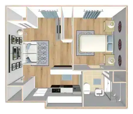 One Bedroom 471 square feet One Bedroom 471 square feet