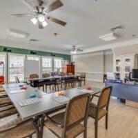 tables set up with games