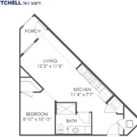 561 Sq. Ft.